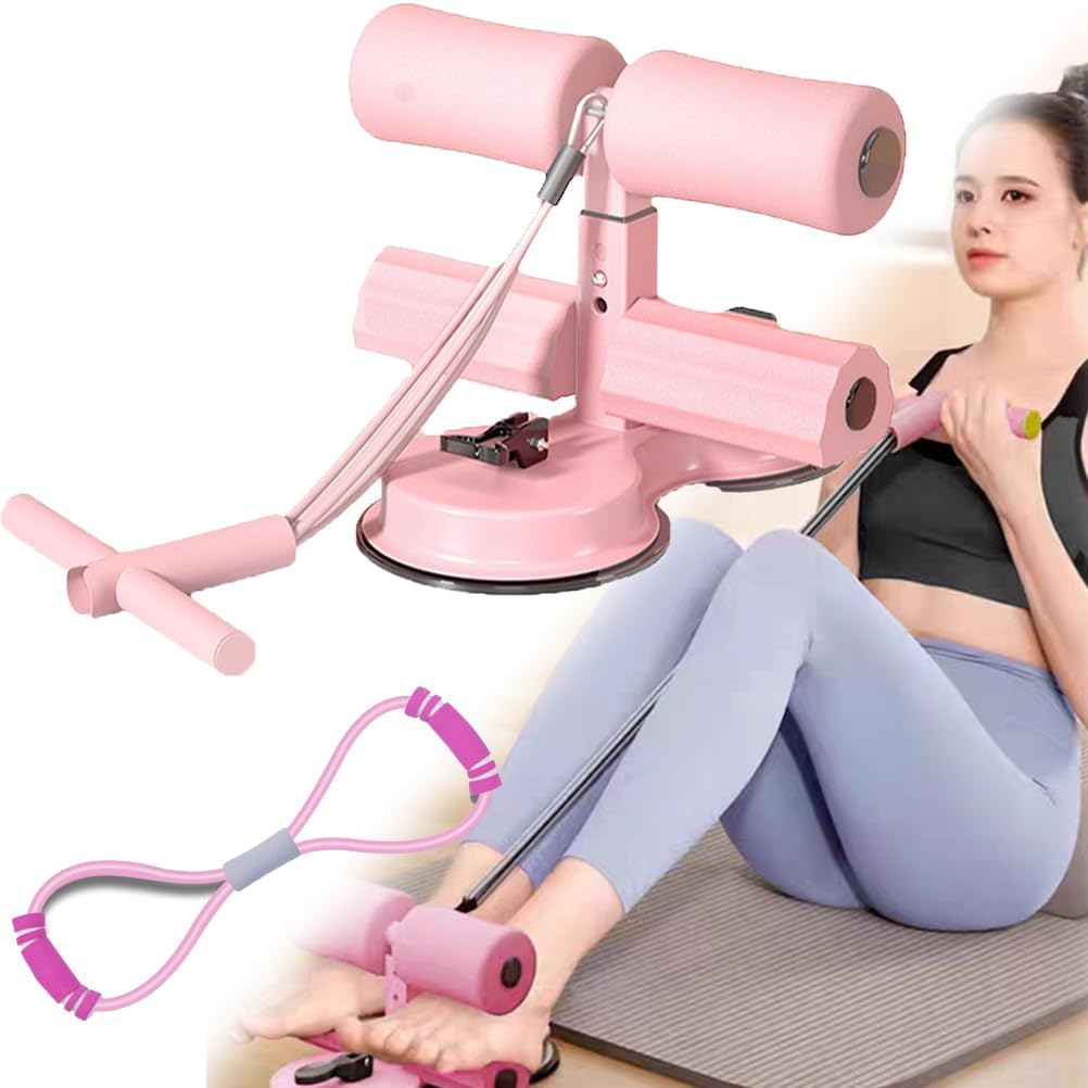 Ab Training Auxillary Device with Suction Cups,Multi-Functional Adjustable Ab Trainer with Bands,Sit-Up Stand Abdominal Trainer for Core Strengthening and Belly Workout