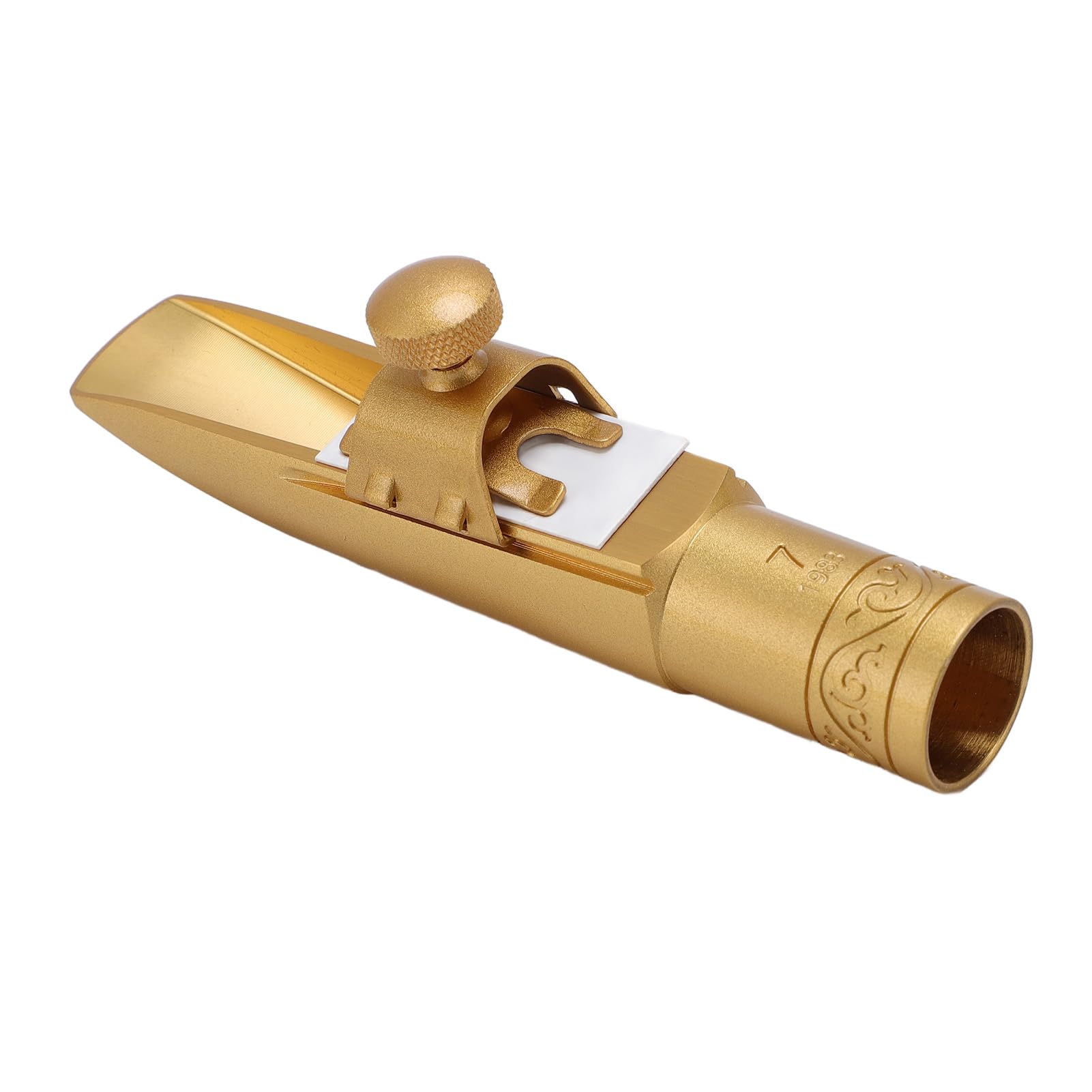 Sassofono Tenore in Ottone Bb Bocchino, Bocchino per Sassofono Tenore Placcato Oro Satinato Misura 7, per Musicisti con Tono Ricco e Volume Potente