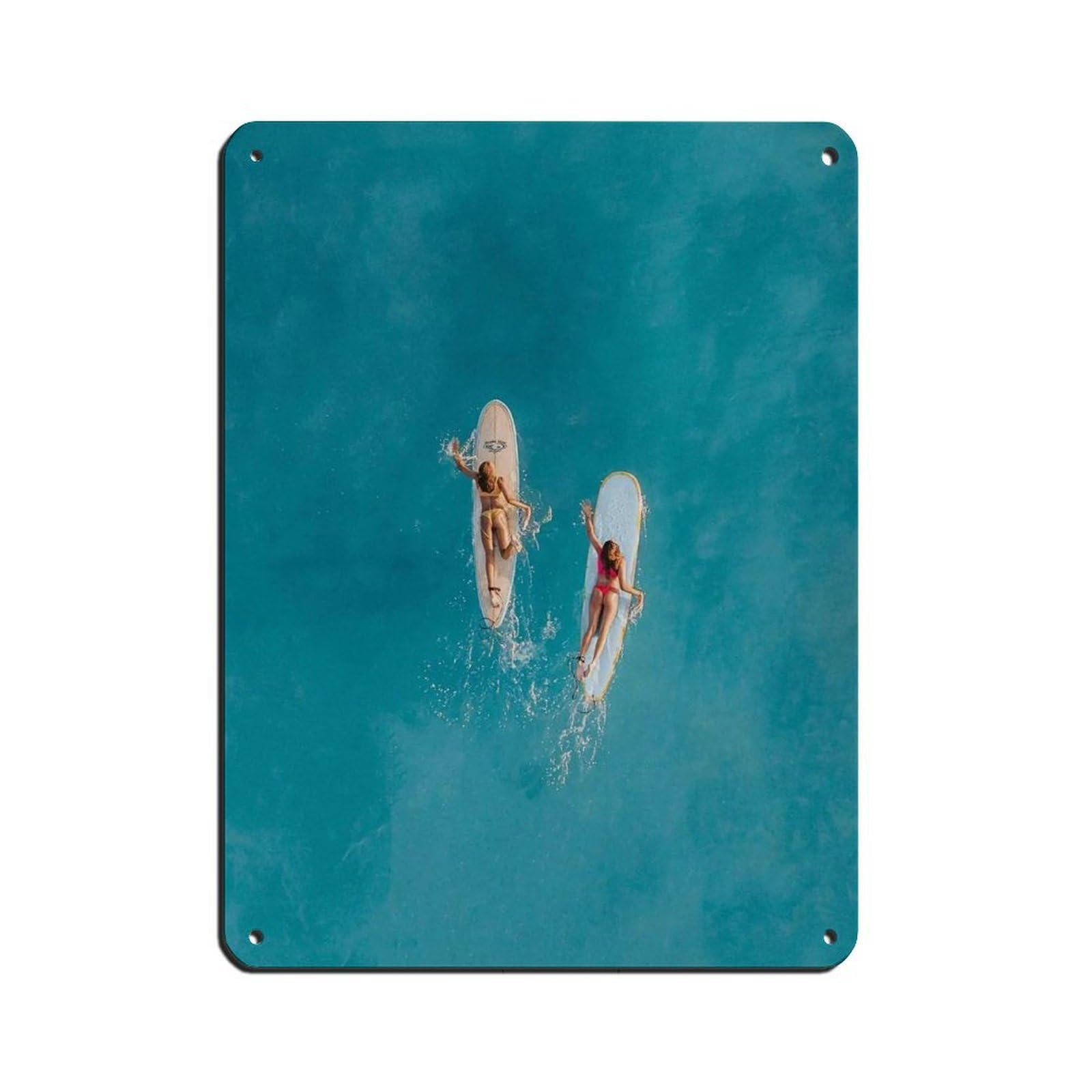 Plaque de surf en métal style pub vintage avec impression rétro de 30x40 cm