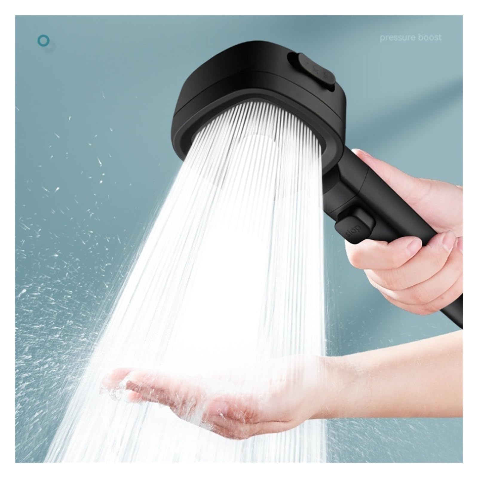 Soffione doccia ad alta pressione con risparmio idrico, 3 modalità di soffione doccia regolabili(Silver 3pcs set)