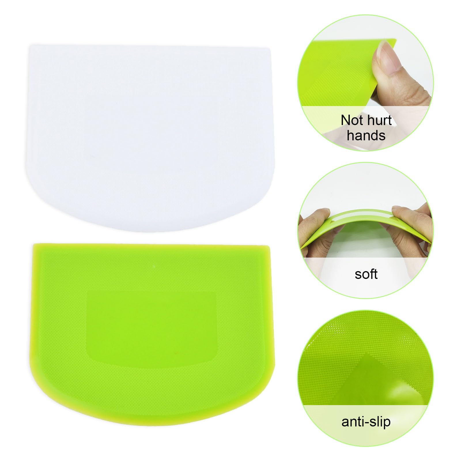 5 raschietti per impasti alimentari, 13 x 9,1 cm, in plastica