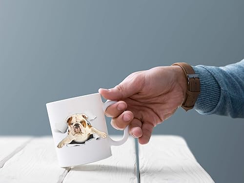 Miniatura 2 de Taza de café con diseño de bulldog británico de cerámica ideal como regalo para los amantes de los perros bonito regalo de café  Gran cumpleaños o