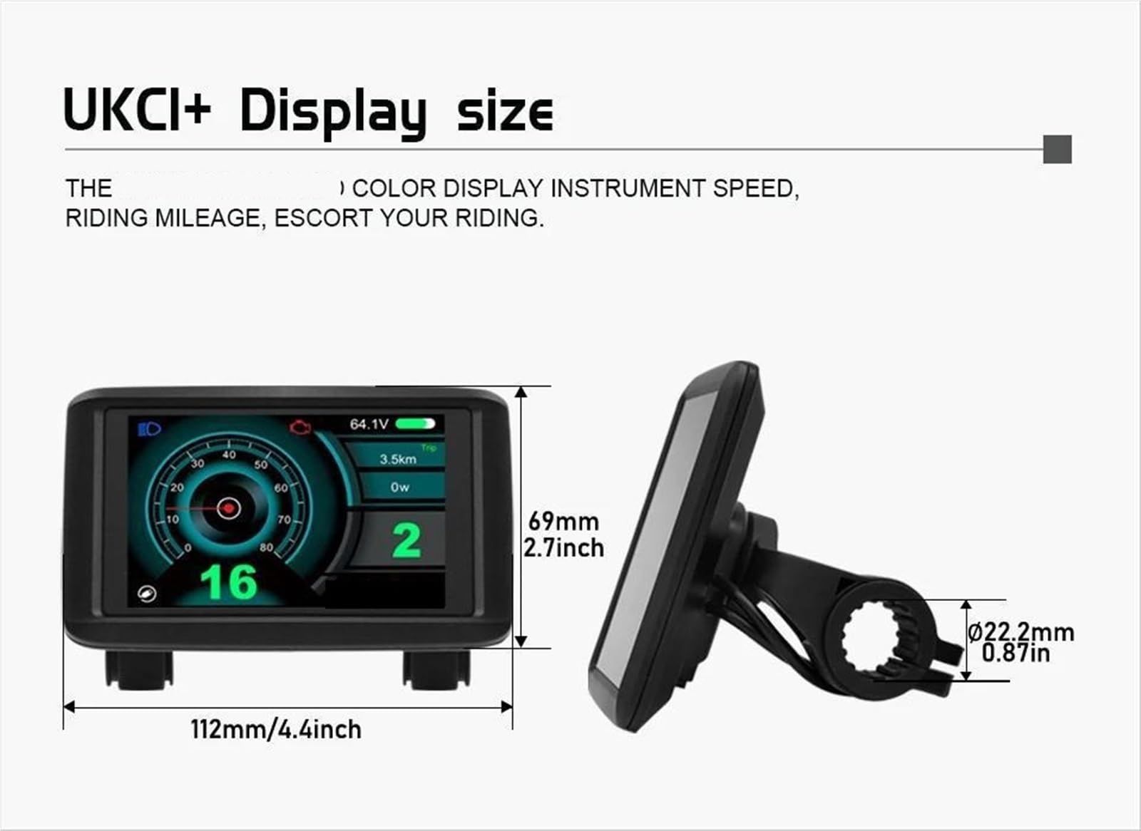 Pantalla para Ebike, Pantalla Color UKC1 para Panel LCD De Bicicleta Eléctrica