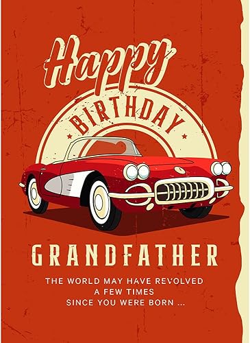 Miniatura 6 de Prime Greetings Tarjeta de cumpleaños para abuelo (abuelo), hecha en Estados Unidos, ecológica, tarjeta gruesa con sobre de alta calidad de 5 x 7.75