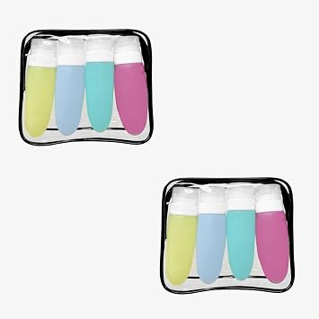 Travel Toiletry Bottles Set,Leakproof Silicone Bottles for Toiletries, Mini Size Containers with Bag CLCL