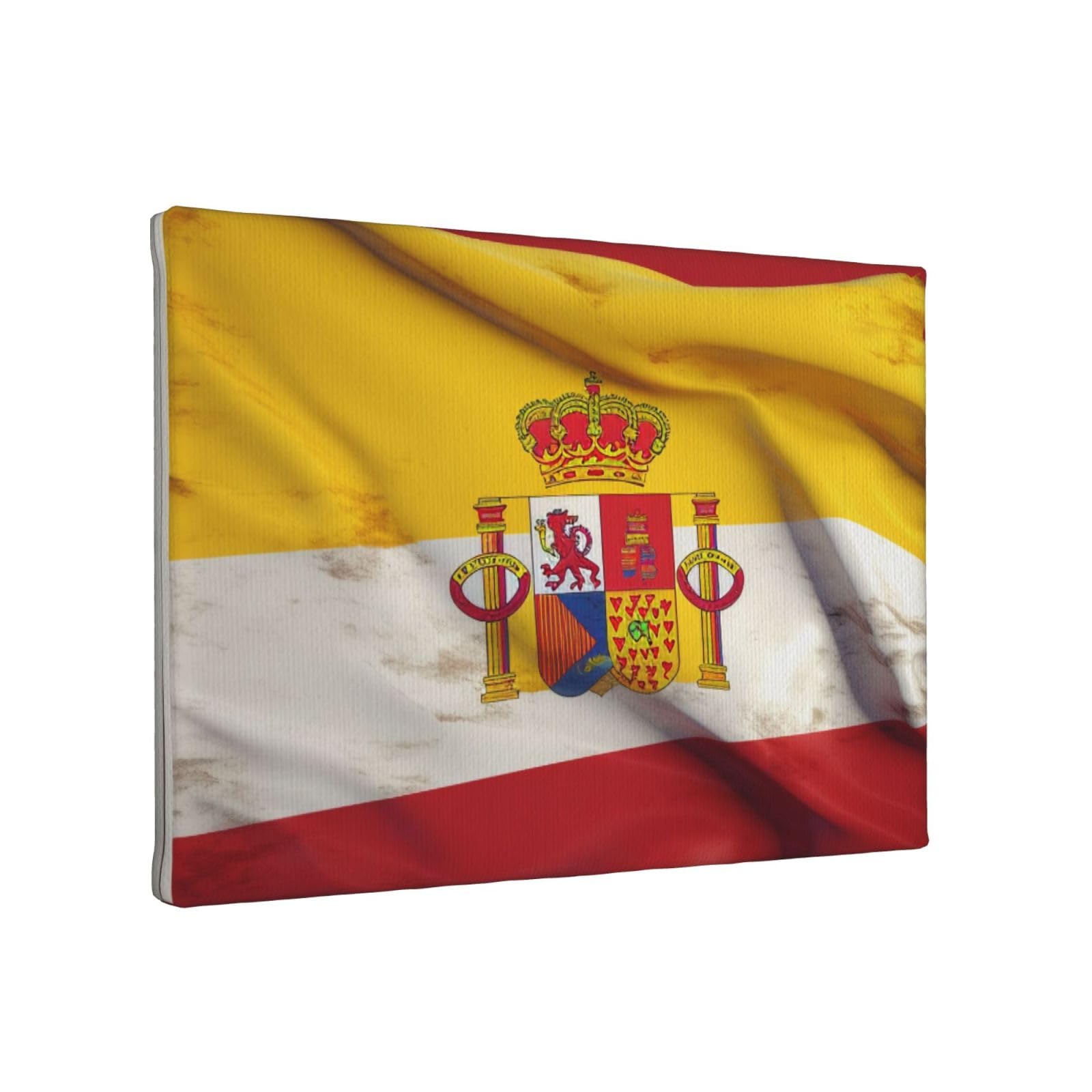 YKLJG Spain Flag Printed Wall Art Canvas Painting 30x20 CM Wooden Framed Picture Painting Artwork Prints for Bedroom Kitchen Home Office Decor