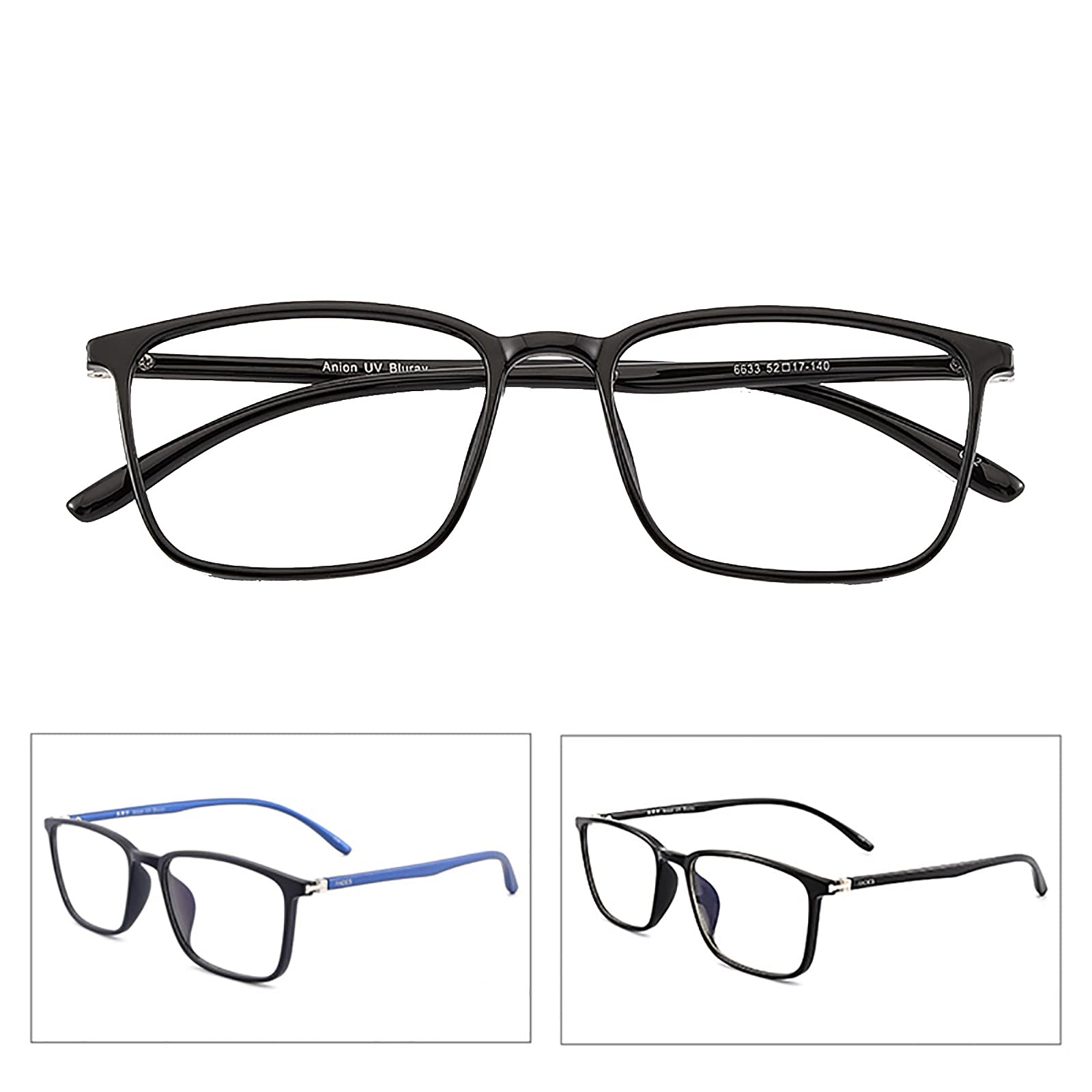 3 pary okularów do czytania Blue Light Blocking, okulary do czytania dla mężczyzn i kobiet, lekkie okulary z zawiasem sprężynowym i soczewkami antyodblaskowymi, w zestawie 0-3,5 dioptrii (1,5)