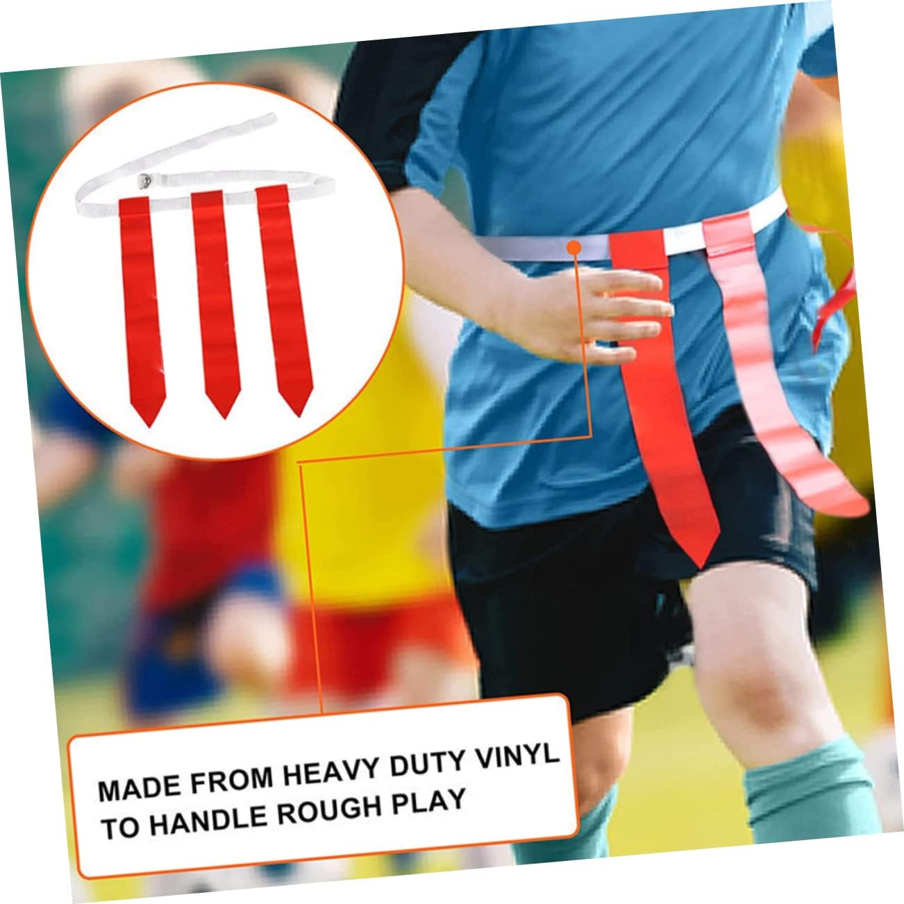 1Set Multi Use Football Waist Flag Set Belts Flags for Youth Rugby Games Outdoor Training Activities