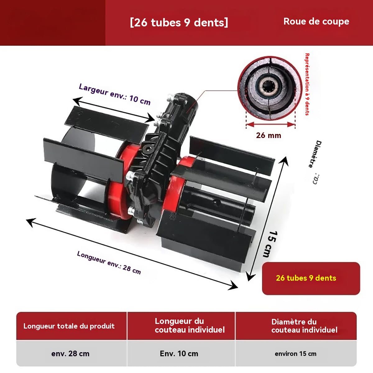 Roue De Désherbage Multifonctions Pour Herbe À 9 Dents G700 Pro, Pièces De Rechange, Gain De Temps Et D'Énergie, Désherbage, Ameublissement Du Sol Et Creusement De Fossés (Désherbage, 28cm)