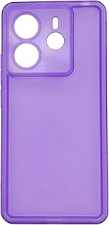 (For Note 14) Solid Back Cover Soft Silicon Bumper TPU Case Camera Protection Anti-Shock For Xiaomi Note 14 4G Cover Case (Transparent Purple)