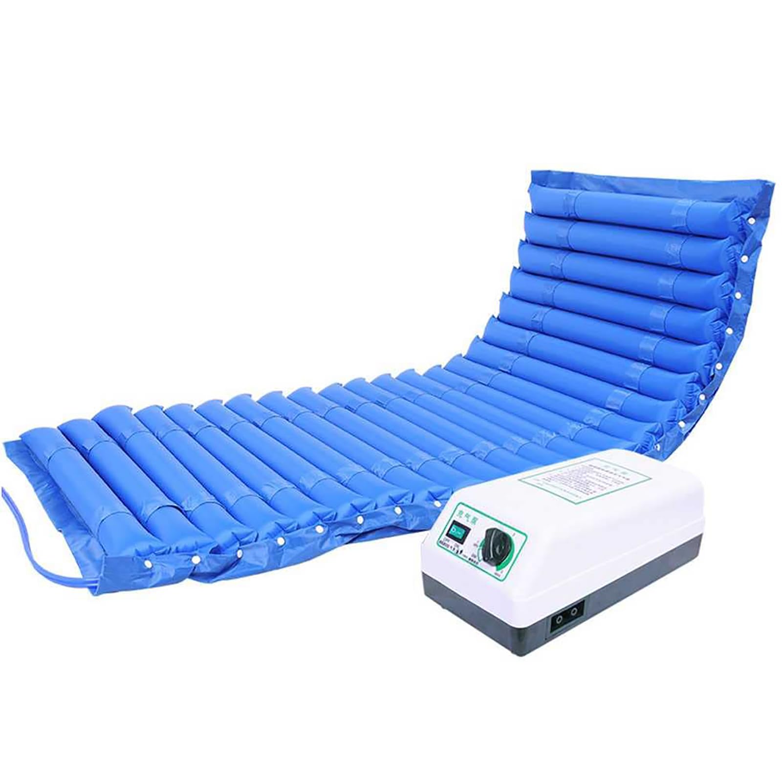 Materasso Antidecubito, Materasso Antidecubito A Pressione Alternata 22 Tubi con Pompa A Pressione Silenziosa per Sedia A Rotelle, Sedia da Ufficio, Auto,Blue