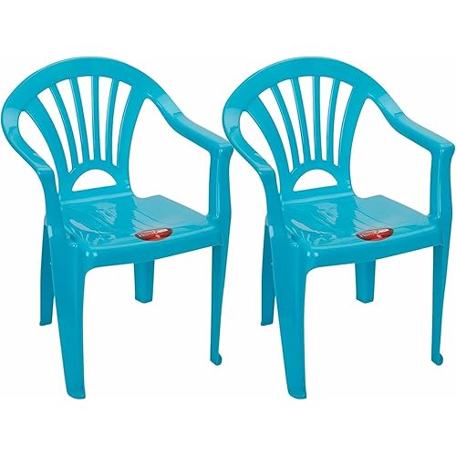 Plastic Toddler Chair, Durable and Lightweight Kids Chair, Indoor or Outdoor Use for Toddlers Boys Girls Aged 2+ (Blue, 2)