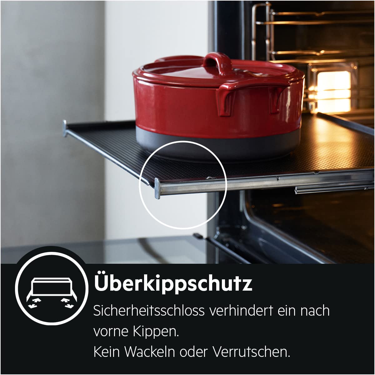 AEG Backauszug 1-fach TR1LV Edelstahl Sicherheitsstopp