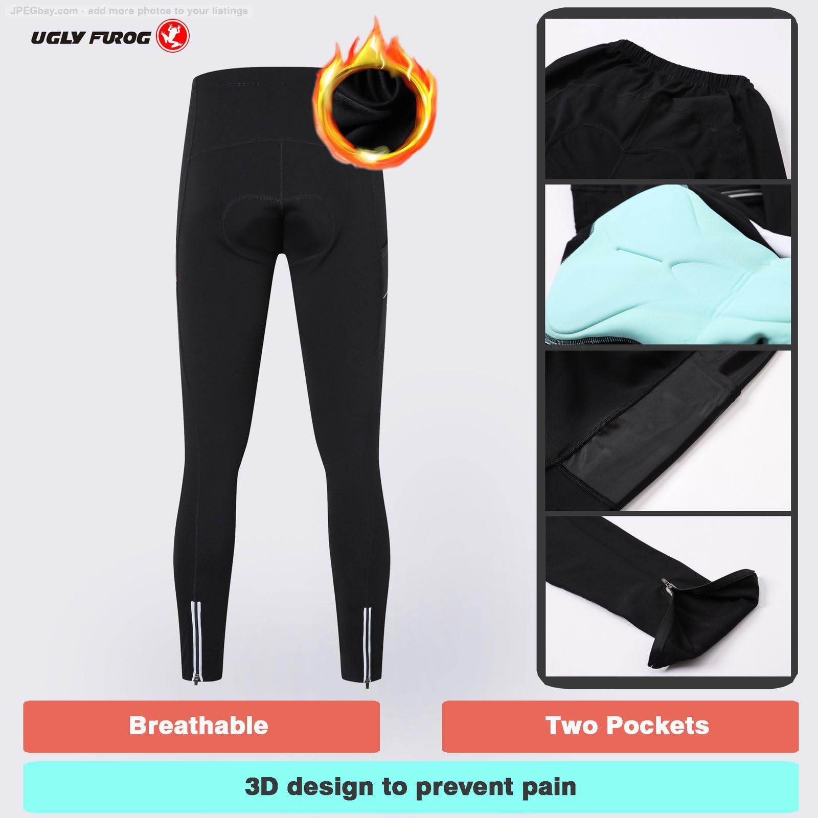 UGLY FROG Invierno Pantalones Ciclismo Hombre Relleno Acolchado Largo Bicicleta MTB Thermal Temperatura 5-15°C