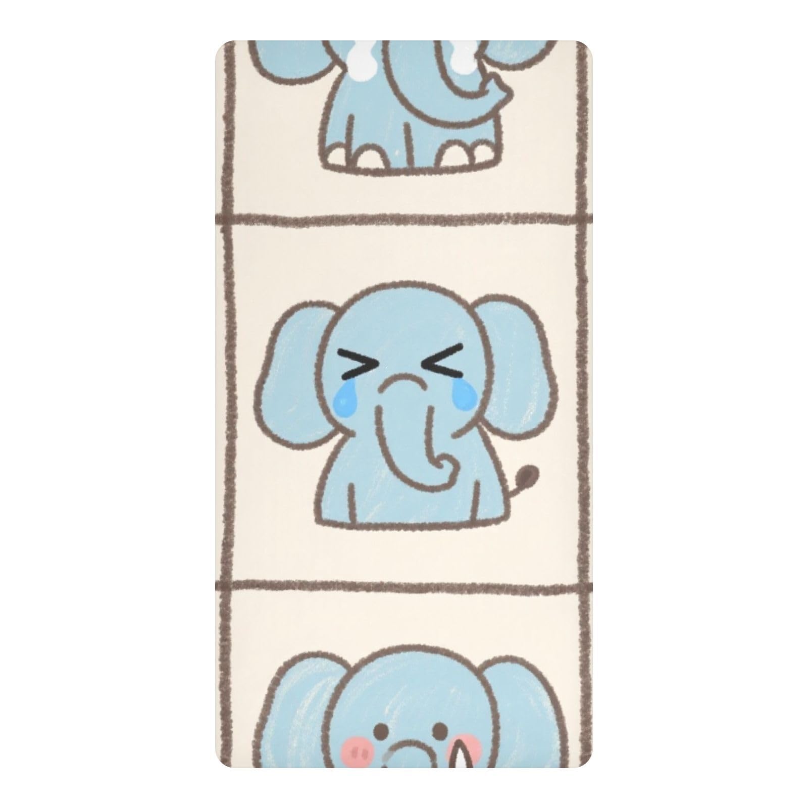 Housse de matelas imperméable enfant éléphants bleus pour bébé