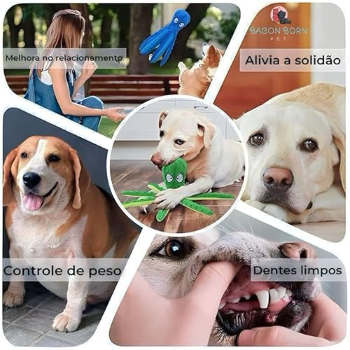 Brinquedo Cachorro Pet Pelucia Polvo Colorido Com Apito Plus (Azul)