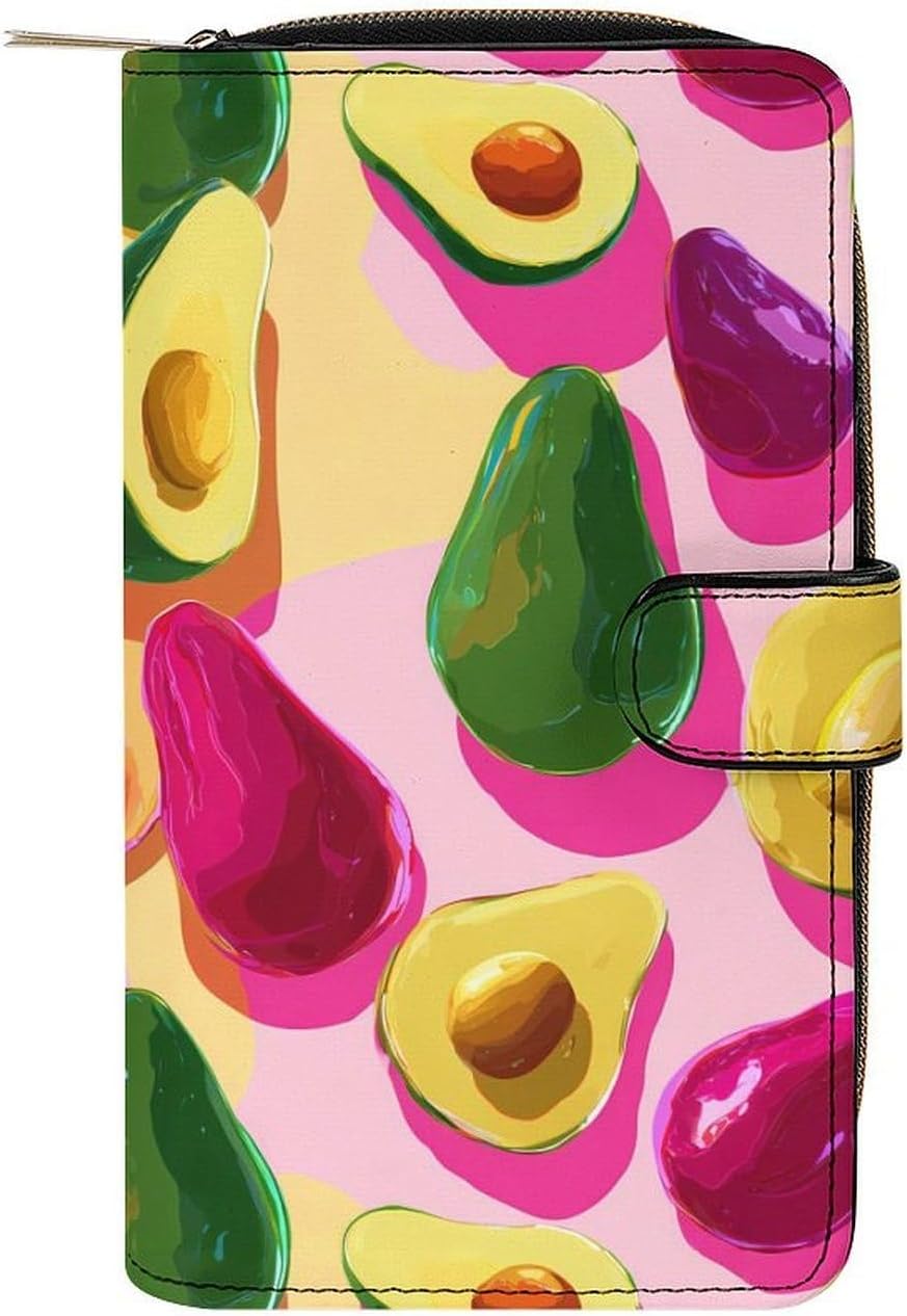 Avocados Art Women's Long Wallets Leather Purse Fold Clutch Credit Card Holder