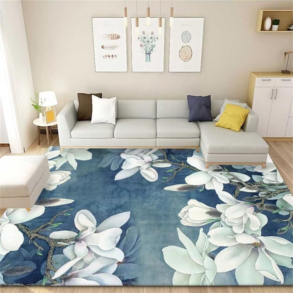 Tapis gamer bleu 200x280cm grand format lavable pour chambre ado