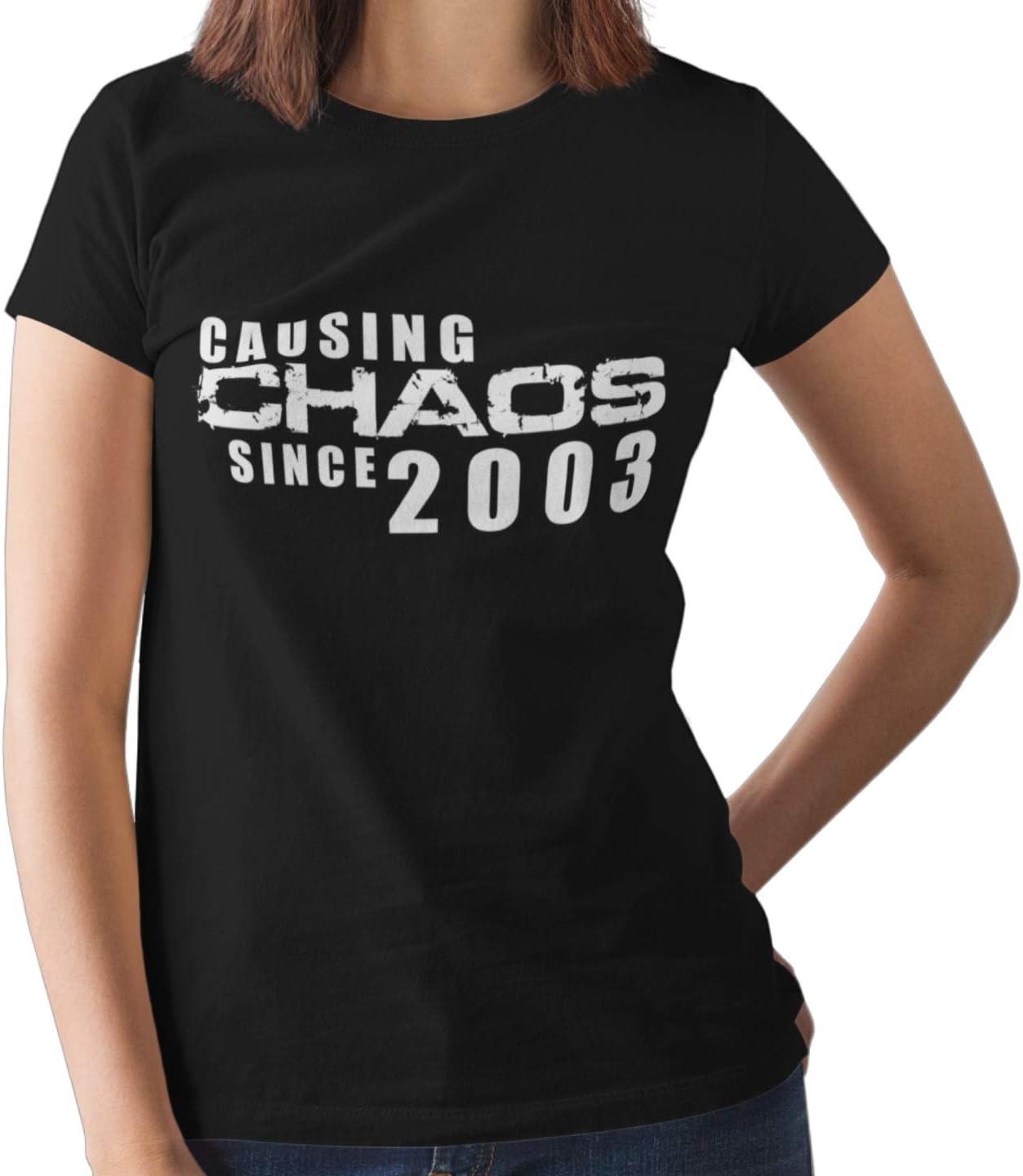Mojo Clothing18th Birthday Gifts for Girls, Causing Chaos 18th Birthday T Shirt Black & White S-2XL