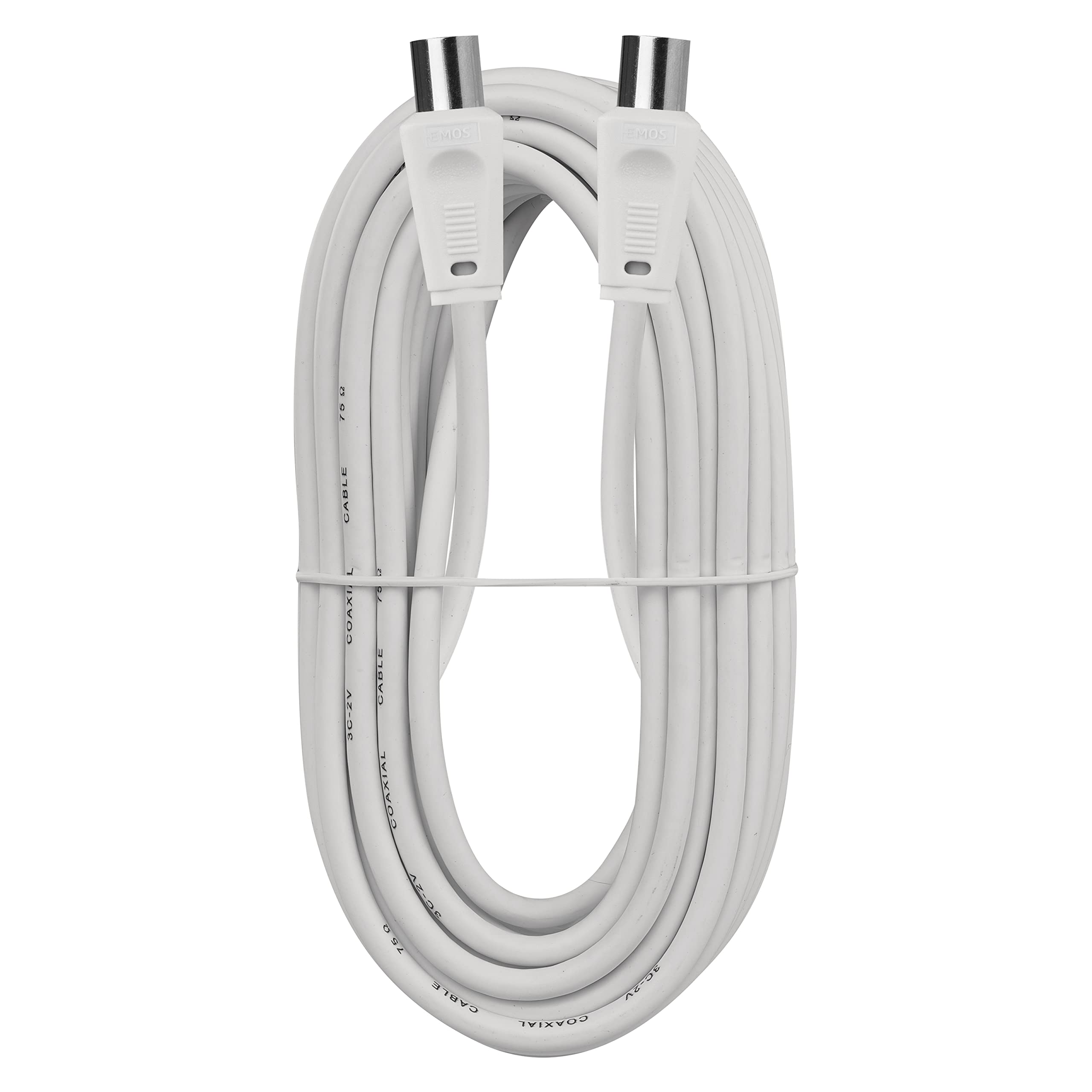 EMOS Cavo Antenna Cavo Coassiale TV Cavo 10m Coassiale per TV Digitale Ricevitore SAT, Doppia Schermatura, Cavo Coassiale Dritto Maschio su Coassiale Dritto Femmina