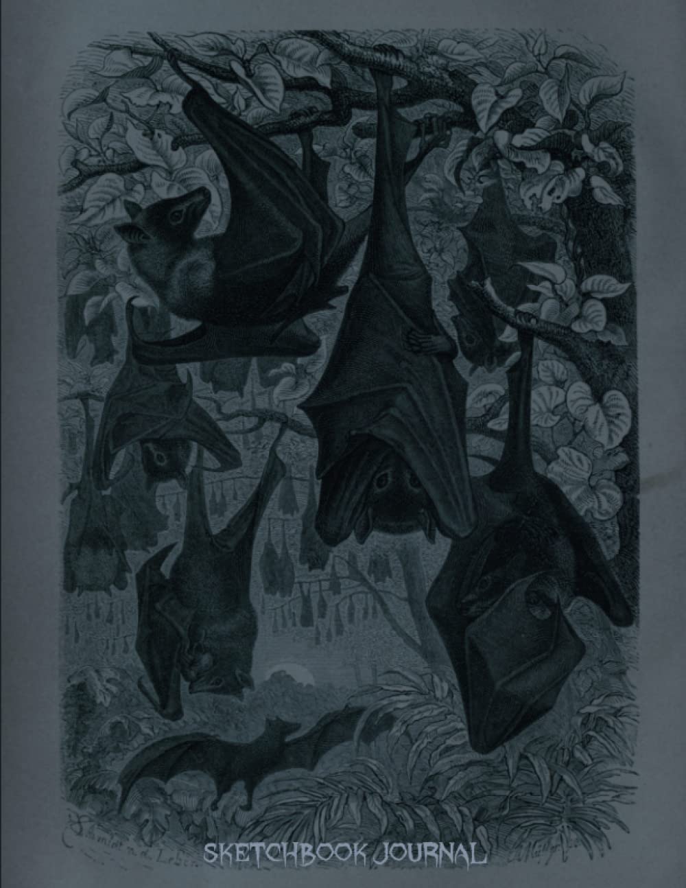 Bat Journal Sketchbook, Bat Sketchbook Journal, goth dark gothic creepy scary halloween