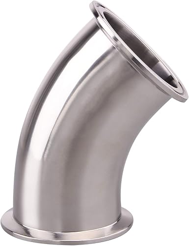 Miniatura 2 de DERNORD Codo de 45 grados  Tubo de 2.5 pulgadas OD de acero inoxidable 304 de tubería se adapta a tres abrazaderas de 2.5 pulgadas (diámetro