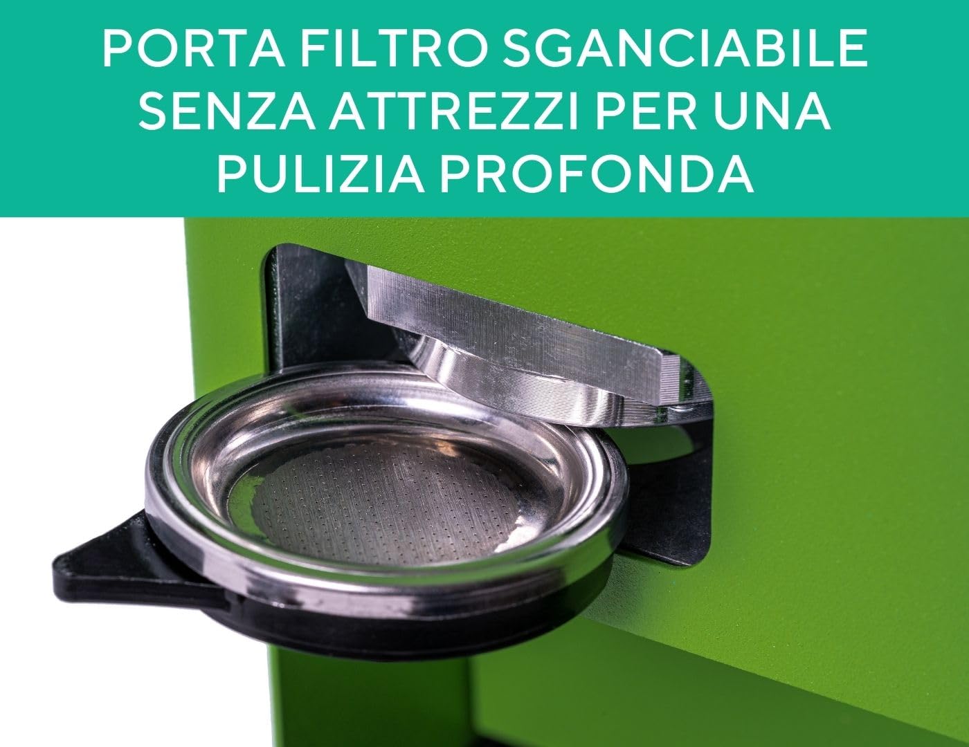 Aroma E.GO Macchina da Caffè a Cialde ESE 44 mm Nero, Salvaspazio | Serbatoio in Vetro, Porta Filtro Estraibile, Basso Consumo 380W, Made in Italy per Casa, Ufficio e Camper