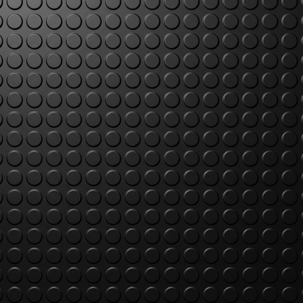 Pavimento Caucho Círculos Negro 1,50x15 m LESTARE | Suelo Goma Botones Antideslizante en Rollo 3 mm para Negocios, Industria y hogar