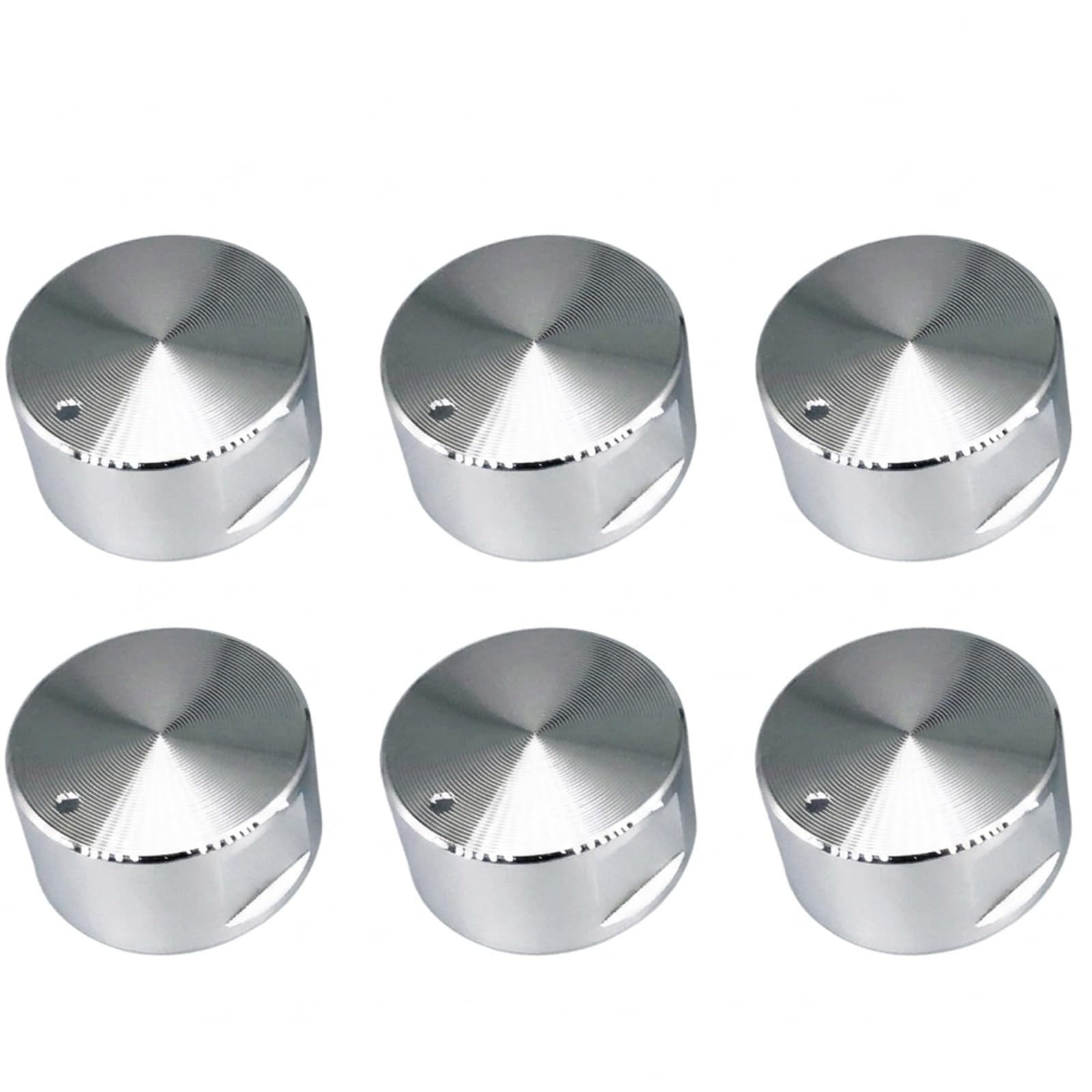 YcsRnn Cooker Knobs, Oven Knobs Replacement, Universal Cooker Knobs for Gas Hob, 6 Silver Stove Control Dials with Ergonomic Design and Durable Construction