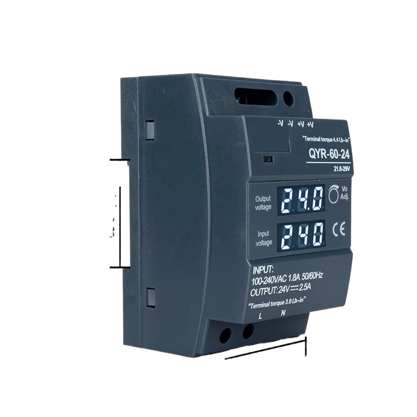 Alimentation rail DIN QYR-150W 12V avec affichage digital