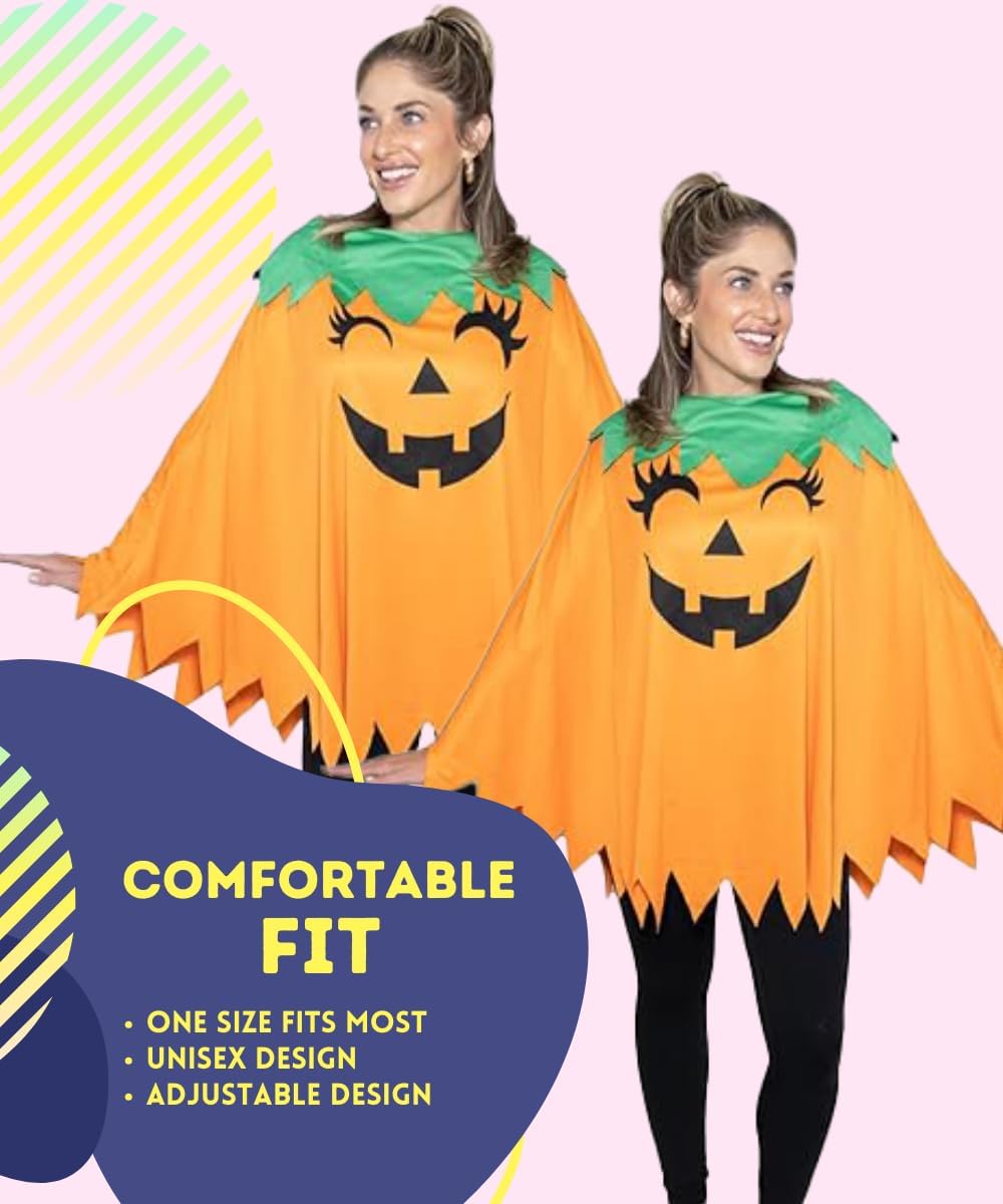 BROOKLYN VERTICAL Adults Unisex Pumpkin Cape Costume Soft Halloween Funny Cute - Image 3