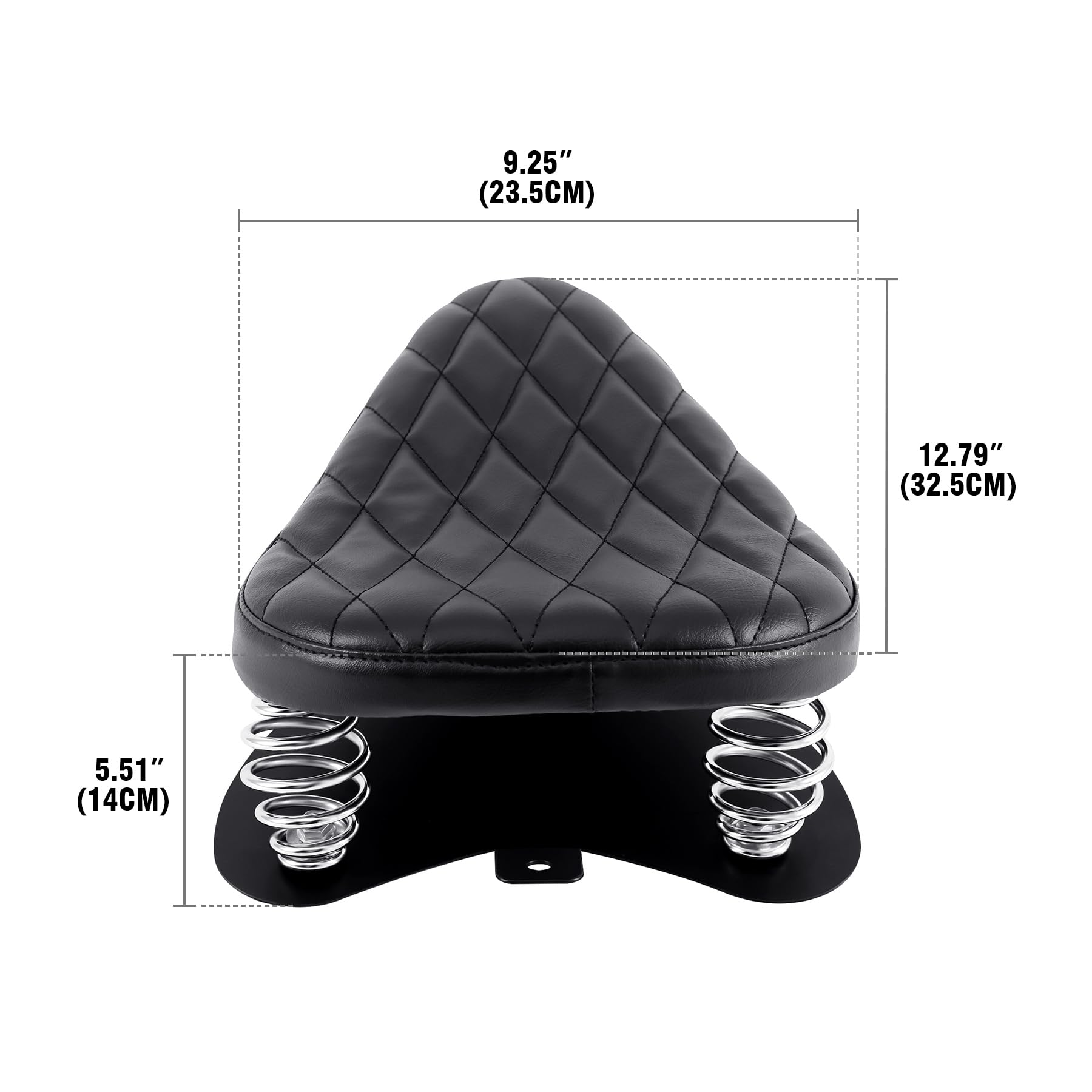 Siège Bobber Solo Pour Moto - Cuir Noir, Ressorts, Compatible Harley Sportster, Honda, Yamaha, Etc.