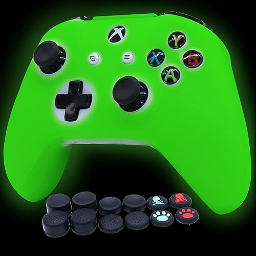 RALAN Funda de silicona para controlador, protector de piel de silicona en la oscuridad, compatible con el controlador Xbox Ones (8 empuñaduras