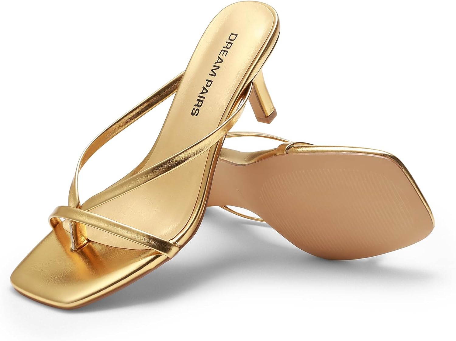 DREAM PAIRS Heels for Women Flip Flops Kitten Low Heels Open Square Toe Thong Heeled Sandals, Fashion Comfort Shoes for Party Casual Slides - Image 5