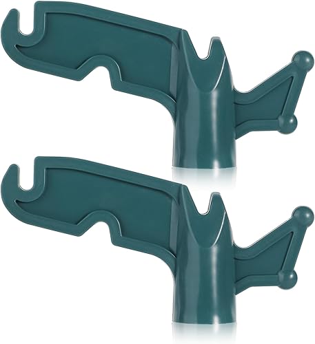 2 ganchos multiusos de plástico para atornillar, gancho de poste de extensión de 34 pulgadas, se adapta a postes roscados, accesorio de gancho para