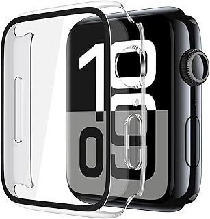 شاشة حماية صلبة متوافقة مع ساعة آبل سلسلة 10 (2024) 46 ملم من بيوليا، شاشة حماية كاملة رفيعة للغاية مضادة للسقوط من البولي كربونات لساعة اي ووتش، قطعتين، 2 شفافة