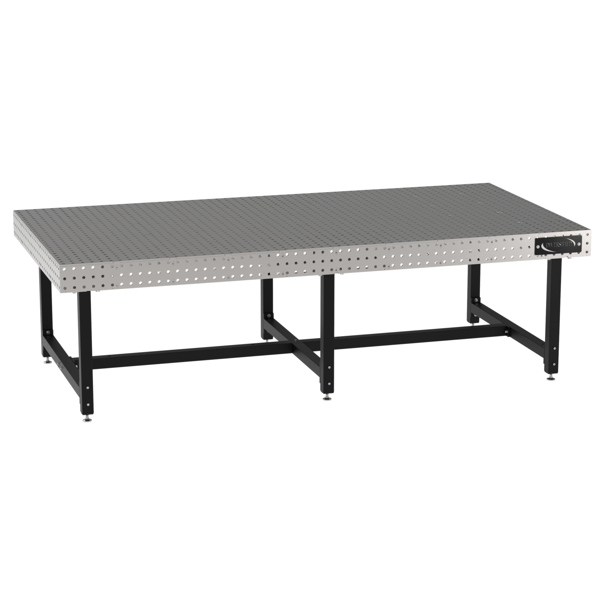 (CTE) Classroom Welding &amp; Fixture Table, 36" H x 120" L x 60" D, 1/4" Carbon Steel Top, Black Powdercoat Legs, Self-Leveling Feet, Made in The USA