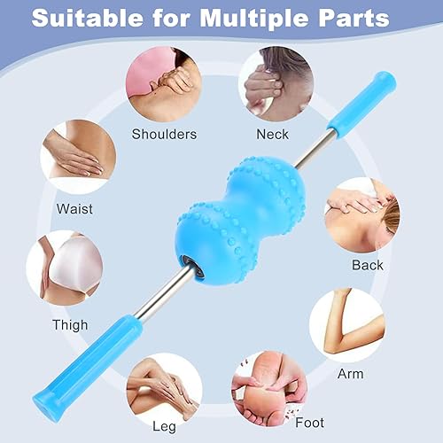 Miniatura 6 de Rodillo de masaje, palillos de masaje manual, rodillo muscular de fascia, rodillo de acupresión de mano, masajeador de tejido profundo para espalda,