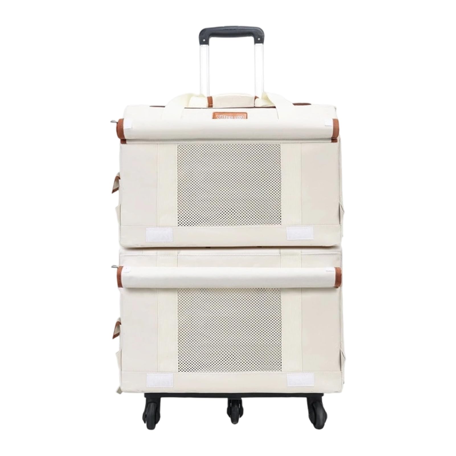 Combo Trasportino per Animali con Carrello e Zaino - Maniglia Staccabile, Ruote e Doppie Borse per 2 Piccoli Animali Domestici Pieghevole Trasportino per Gatti e Cani con Spazio di Stoccaggio