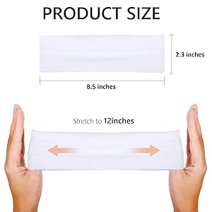 Headbands for Women Non Slip 16 Pack Elastic Sports Hair Bands for Women, Soft Cotton Cloth Headband for Workout Yoga Fashion Hair Accessories, Black White Gray Trendy Head Bands