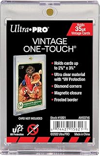 Ultra PRO - 35 pt. Vintage One Touch Sports Cards Holder and Protector - Perfect for showing off and Protecting your Valuable Sports Cards and Collectible Trading Cards, Safe Secure Magnetic Closure