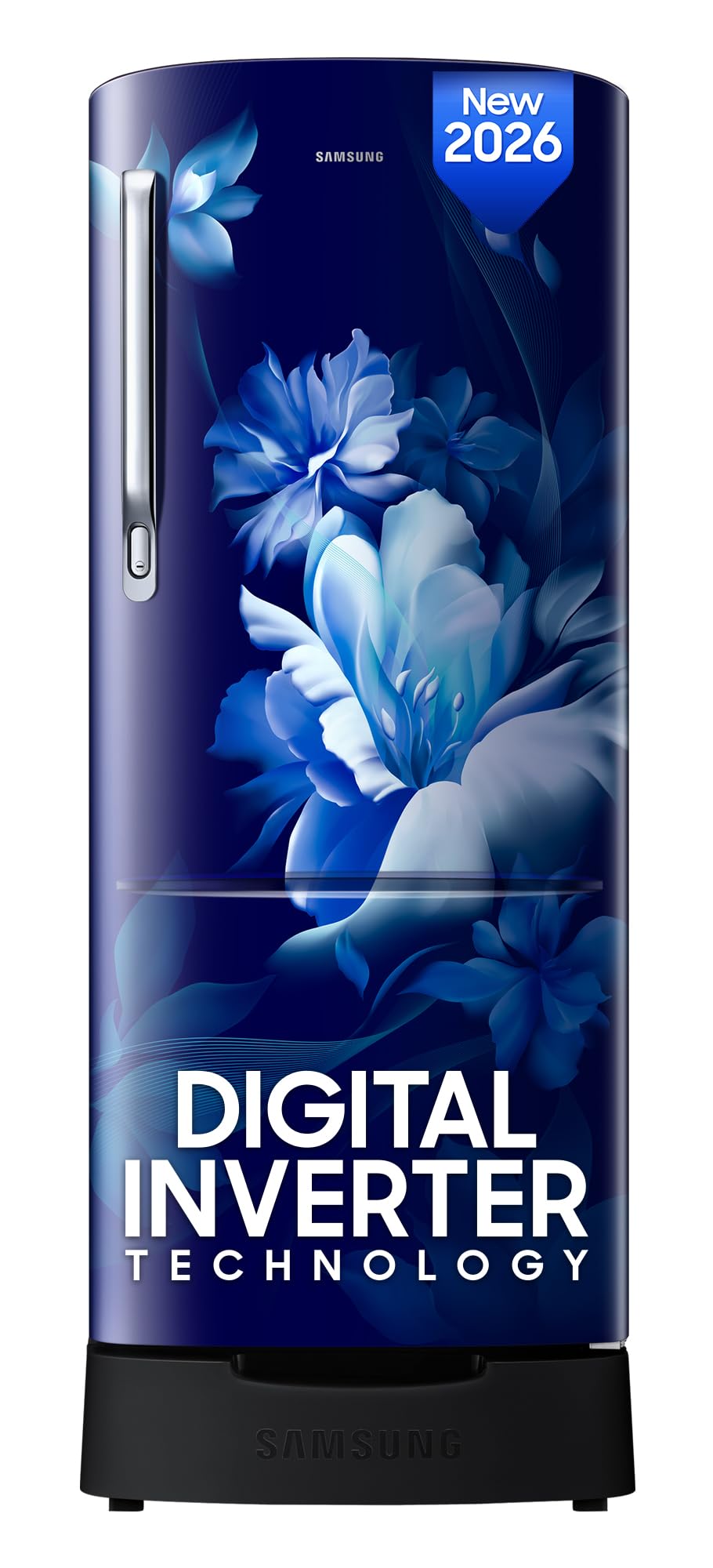 Samsung 223 L, 3 Star, Digital Inverter, Direct-Cool Single Door Refrigerator (RR24H2823UZ/NL, Midnight Blossom Blue, Base Stand Drawer, Single Touch Defrost, 2026 Model)