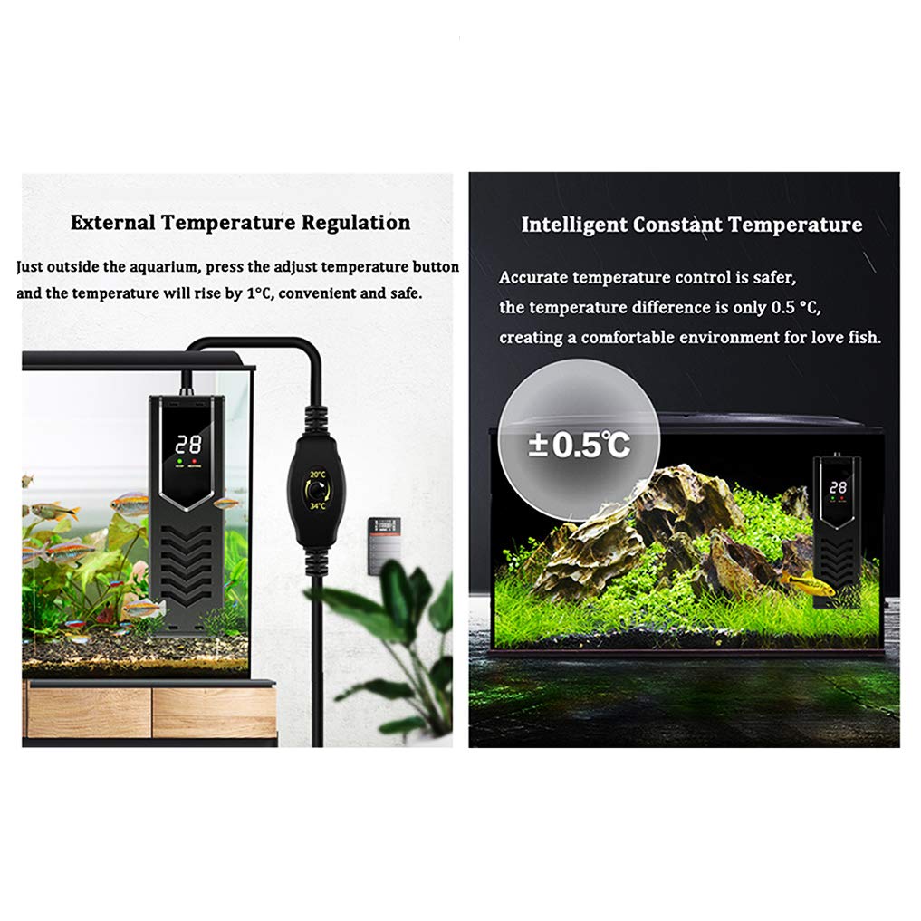 Réchauffeur d'aquarium Submersible, 50W / 100W / 500W / 800W / 1000W, Réchauffeur d'aquarium PID avec contrôleur de température Externe, Affichage à LED Visible, Protection Contre la surchauffe