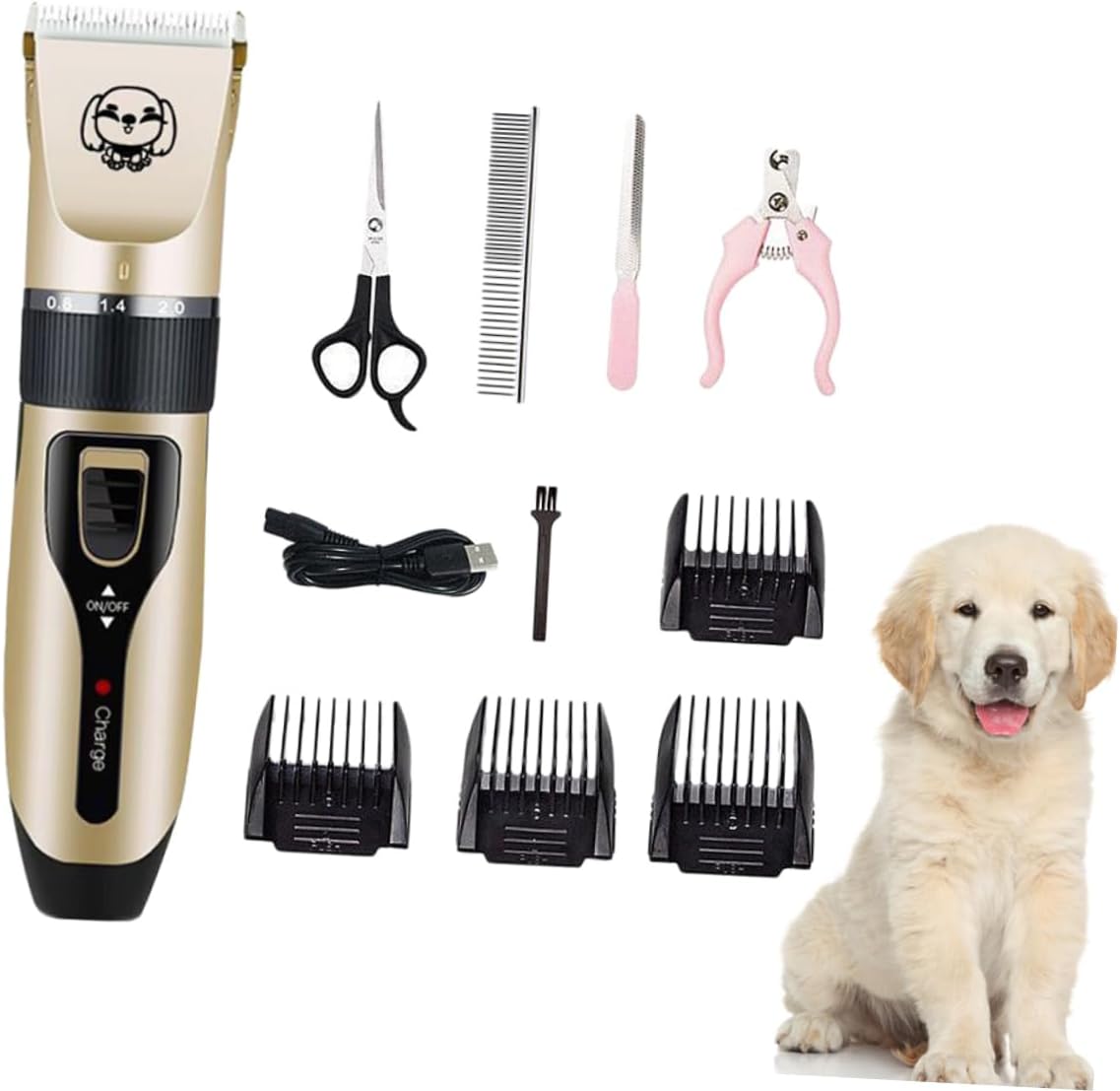 Pet Hair Trimmer 4pcs Dog Clipper Safe Ceramic Head Grooming Tool Quiet Hair Scissor for Dogs