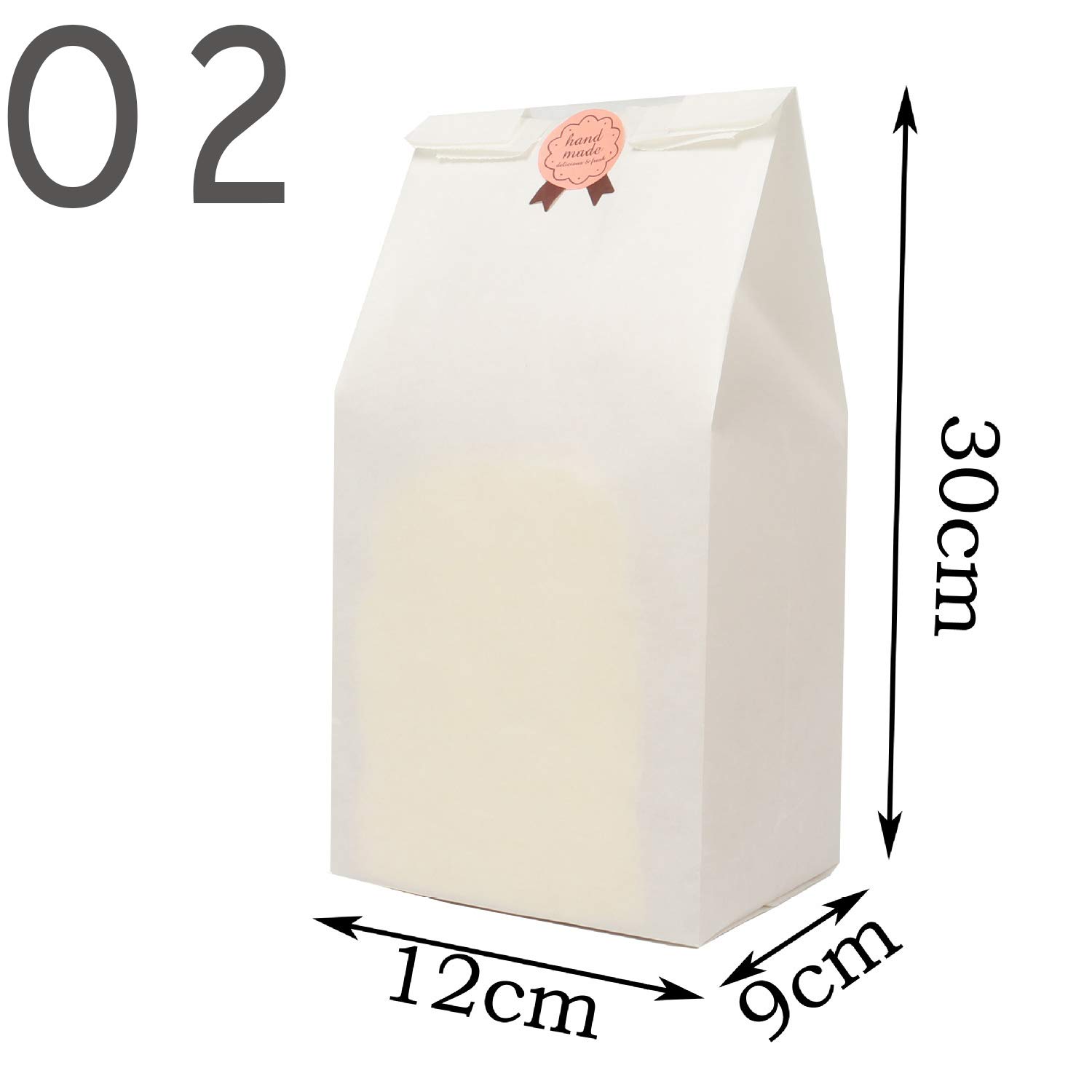 Pack of 50 small paper bags with window, bottom bag, also party bags, sandwich bags, sweets, gift wrapping - Image 2