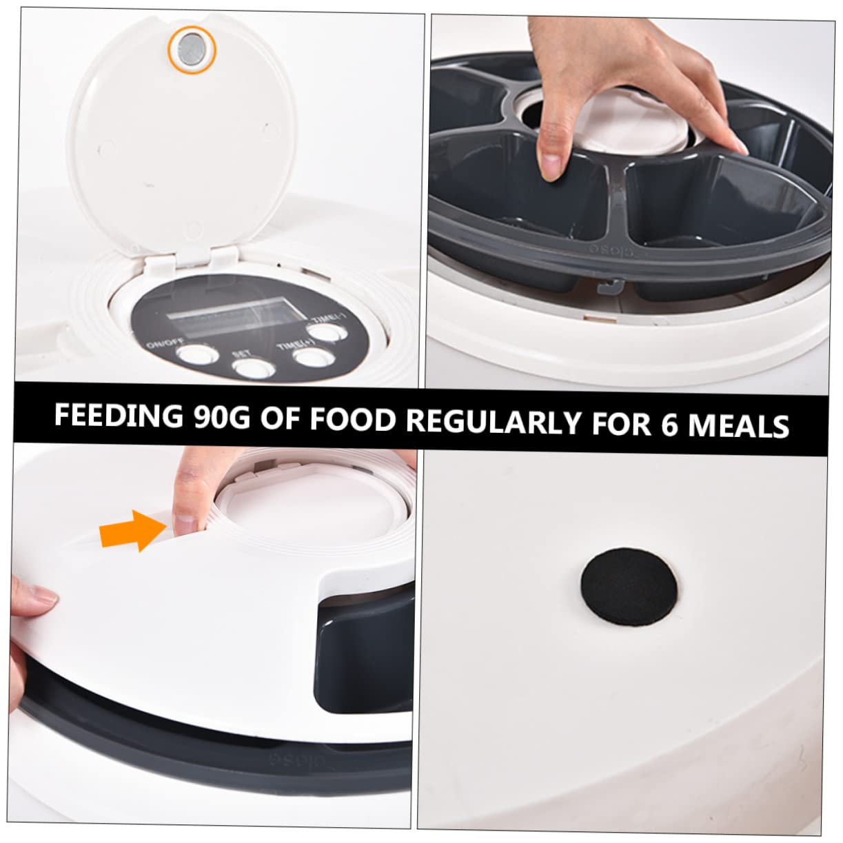 FOMIYES Alimentador Inteligente para Mascotas de Orificios Temporizador Comedero Automático para Gatos Comedero para Perros Función de Temporización para Uso Interiores