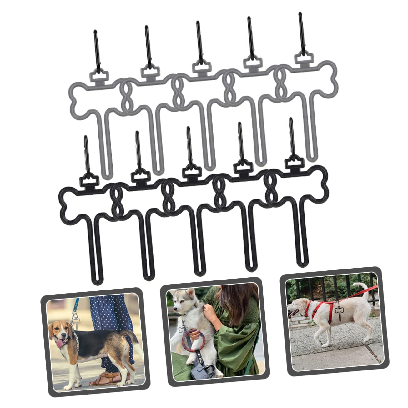 Kisangel 5 Sätze Teiliges Hundekotbeutelhalter Tragbare Clips Zur Befestigung Von Kotbeuteln Einfache Handhabung Für Stressfreies Gassigehen Schwarz 10 Stück * 5