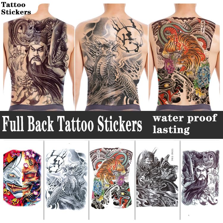 Miniatura 2 de Pegatinas temporales de tatuaje para mujeres y hombres adultos grandes tatuajes falsos aptos cuerpo brazo pierna decoración animal tatuaje adhesivo