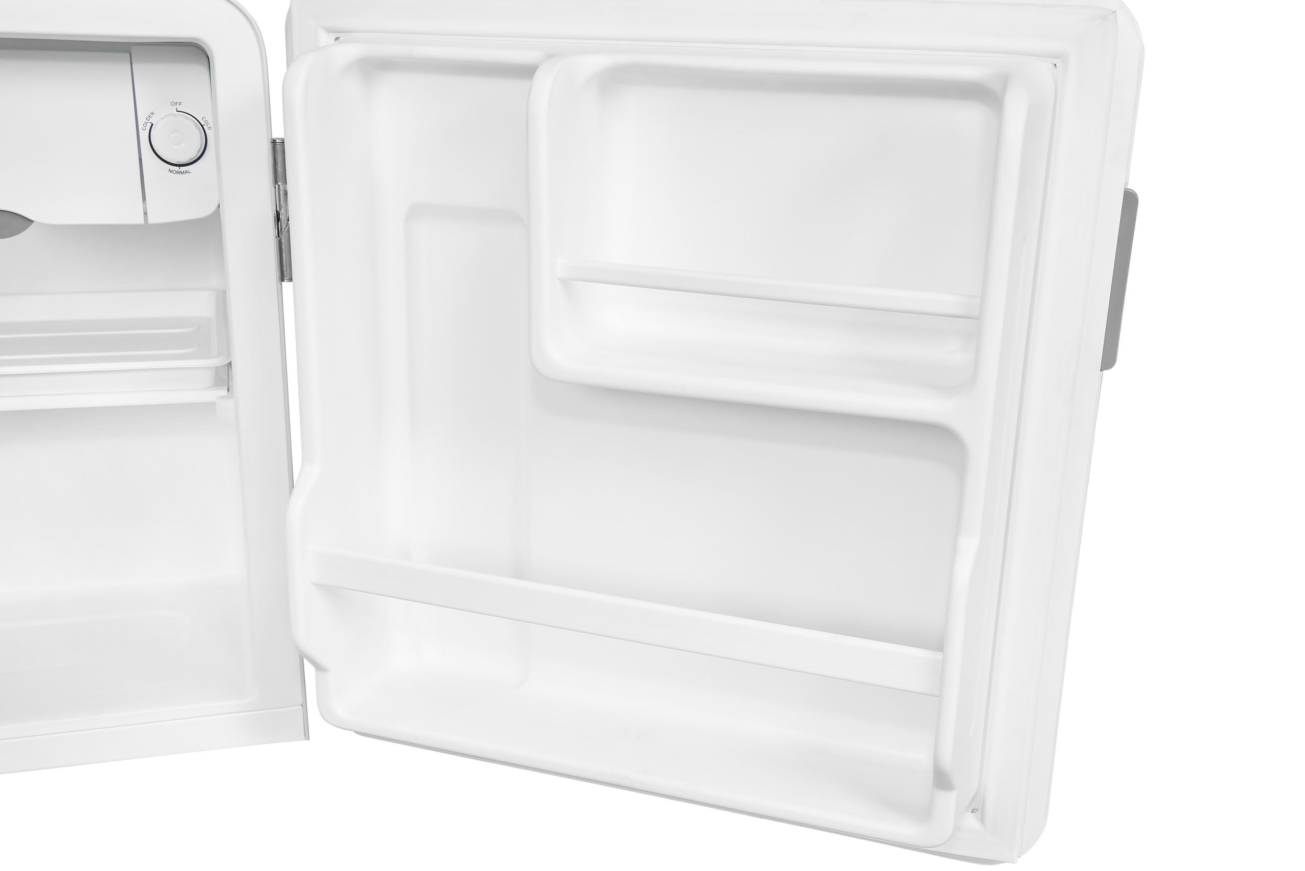 Exquisit Mini-Kühlschrank CKB45-0-031F Weiß - 47 L Minibar - Retro-Design | Kompakter Hotelkühlschrank mit Glasablage und 0-Sterne-Fach, ideal für Getränke und Snacks, freistehende Bauart in Weiß