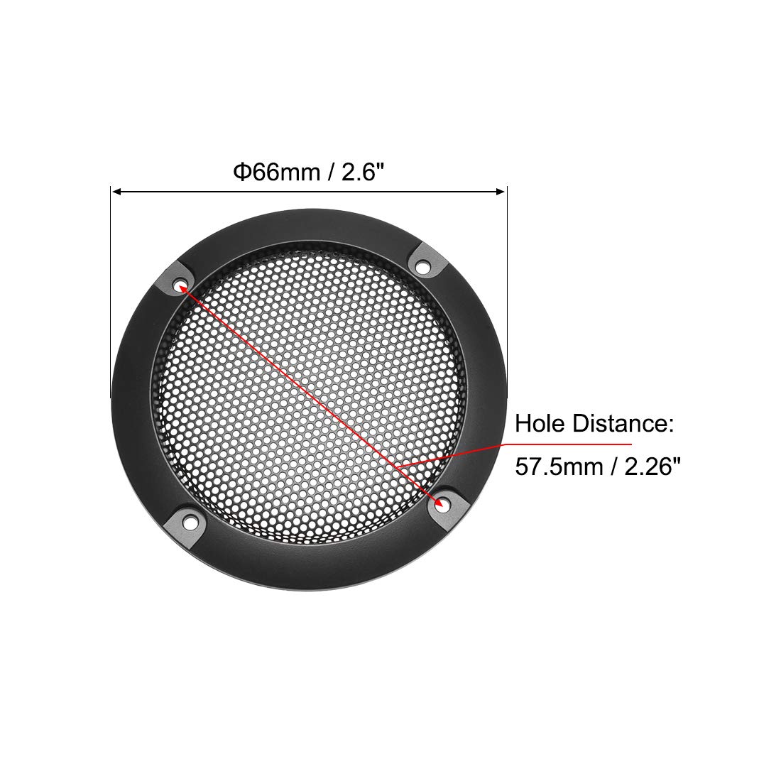uxcell Speaker Grill Cover 2 Inch Mesh Decorative Circle Subwoofer Guard Protector Black 2pcs